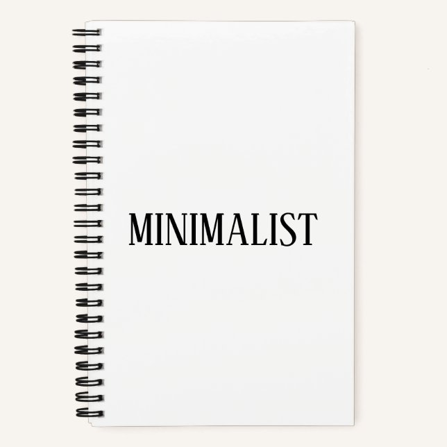 Minimalistic Modern Simple Chic Elegant Typography Notebook (Front)