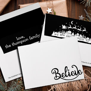 Minimalistic Modern Stylish Personalized Christmas Envelope