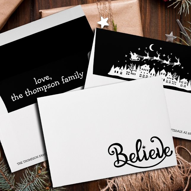 Minimalistic Modern Stylish Personalized Christmas Envelope (Creator Uploaded)