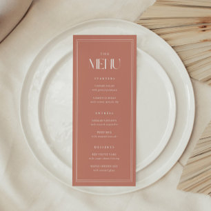 Minimalistic Modern Typography Dusty Rose Wedding Menu