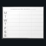 Minimalistic Modern Weekly Meal Planner Notepad |<br><div class="desc">Minimalistic Modern Weekly Meal Planner | Plan and schedule your weekly meals with this minimalistic modern weekly meal planner. It features a black frame framing all weekdays. This minimal design weekly planner will be perfect as a gift for your self or anyone. Personalize by using the fields provided and use...</div>