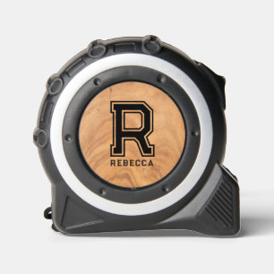 Minimalistic Monogram and Name Wood Texture 1
