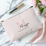 Minimalistic Monogram Initial & Name Pastel Pink Accessory Pouch<br><div class="desc">Keep your essentials organized in style with our Minimalistic Monogram Initial & Name Pastel Pink Accessory Pouch. This elegant pouch features a sleek design personalized with your initial and name, set against a soft pastel pink background. Perfect for storing makeup, stationery, or travel essentials, this high-quality accessory pouch adds a...</div>