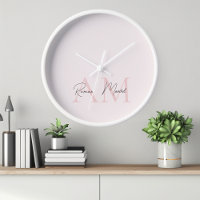 Minimalistic Monogram Initial & Name Pastel Pink 