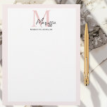 Minimalistic Monogram Initial & Name Pastel Pink  Letterhead<br><div class="desc">Elevate your correspondence with our Minimalistic Monogram Initial & Name Pastel Pink Letterhead. This elegant letterhead features a sleek design personalized with your initial and name, set against a soft pastel pink background. Perfect for business or personal use, it adds a touch of sophistication to your letters, memos, and official...</div>