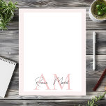 Minimalistic Monogram Initial & Name Pastel Pink  Letterhead<br><div class="desc">Elevate your correspondence with our Minimalistic Monogram Personalized Pastel Pink Initial & Name Letterhead. Featuring a sophisticated pastel pink design with a customizable monogram and name, this elegant letterhead adds a professional and personalized touch to your business or personal letters. Printed on high-quality, smooth paper, it ensures a polished look...</div>