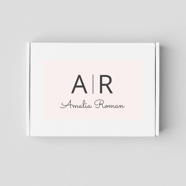 Minimalistic Monogram Initial & Name Pastel Pink Sticker (Creator Uploaded)