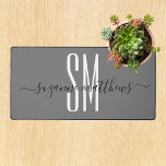 Minimalistic Monogram Initials Calligraphy Desk Mat<br><div class="desc">This design was created though digital art. It may be personalized in the area provided by changing the photo and/or text. Or it can be customized by choosing the click to customize further option and delete or change the colour the background, add text, change the text colour or style, or...</div>