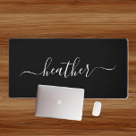 Minimalistic Monogram Name Calligraphy Desk Mat<br><div class="desc">This design was created though digital art. It may be personalized in the area provided by changing the photo and/or text. Or it can be customized by choosing the click to customize further option and delete or change the colour the background, add text, change the text colour or style, or...</div>