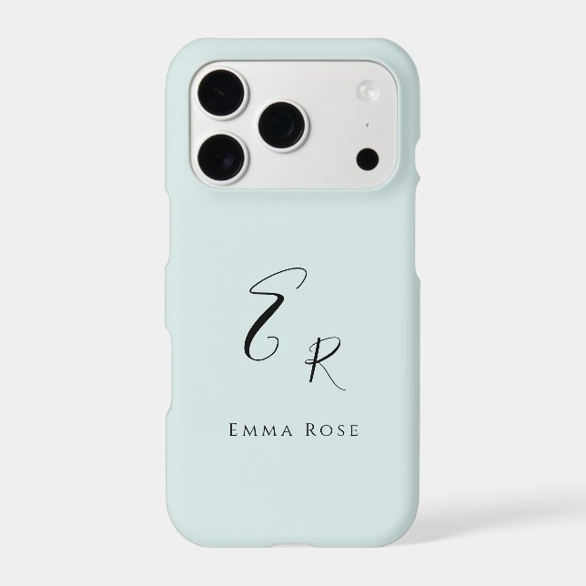 Minimalistic Monogram Name Elegant Mint (Back)