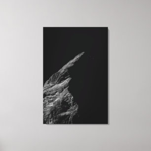 Minimalistic mountain in black and white canvas print