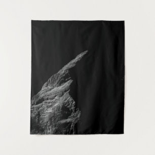 Minimalistic mountain in black and white tapestry
