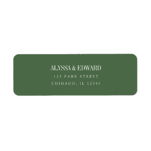 Minimalistic Olive Green Bride Groom Names Wedding