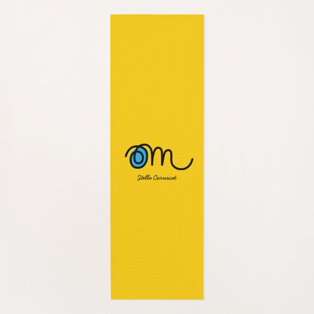 Minimalistic Om Handwritten Personalized Yoga Mat (Front)
