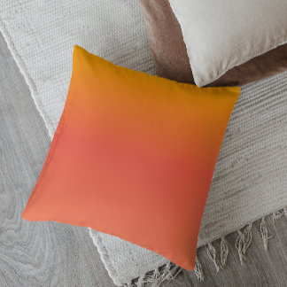 Minimalistic Ombre Vibrant Sunset Throw Pillow