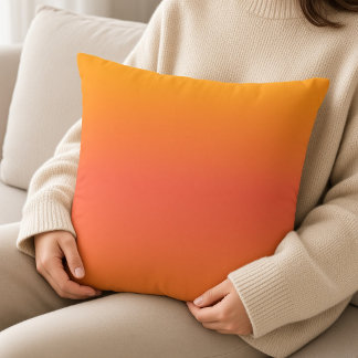 Minimalistic Ombre Vibrant Sunset Throw Pillow