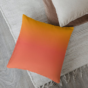 Minimalistic Ombré Vibrant Sunset Throw Pillow