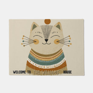 Minimalistic Persian Cat Mom House Cat Entry Mat 