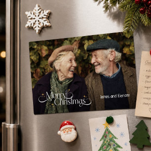 Minimalistic Photo Christmas Card Keepsake Magnet