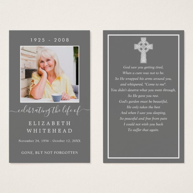 Minimalistic Photo Funeral Celtic Life Celebration (Front & Back)