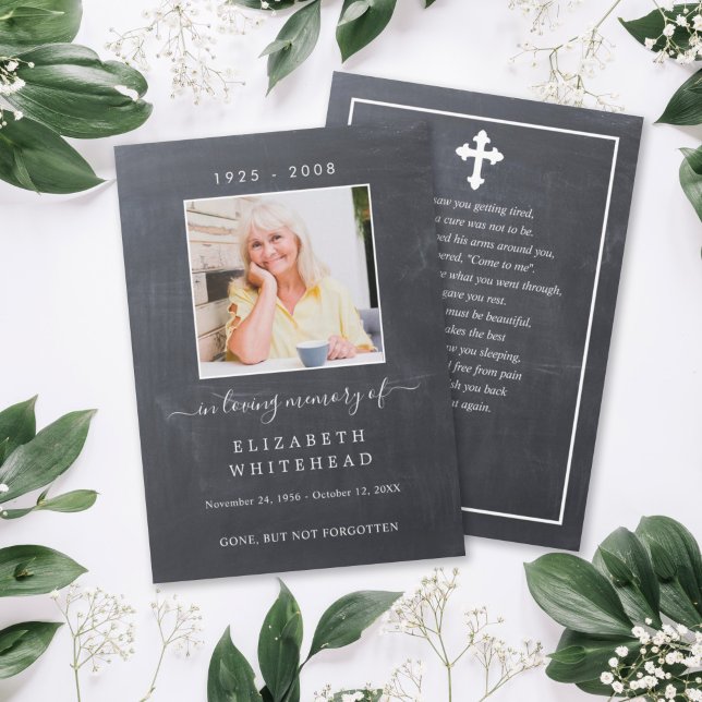 Minimalistic Photo Funeral Prayer Chalkboard Invitation (Creator Uploaded)