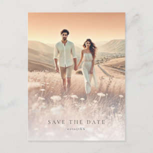 Minimalistic photo save the date postcard