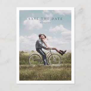 Minimalistic photo save the date postcard