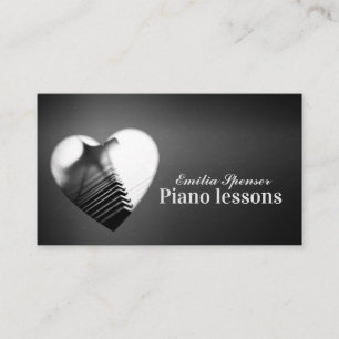 Minimalistic Piano Music Tutor Heart Card