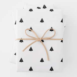 Minimalistic pine trees Christmas wrapping paper 