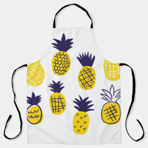 Minimalistic pineapples, colourful abstract design apron