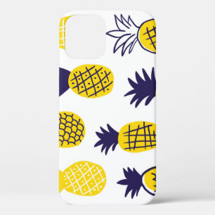 Minimalistic pineapples, colourful abstract design iPhone 12 case