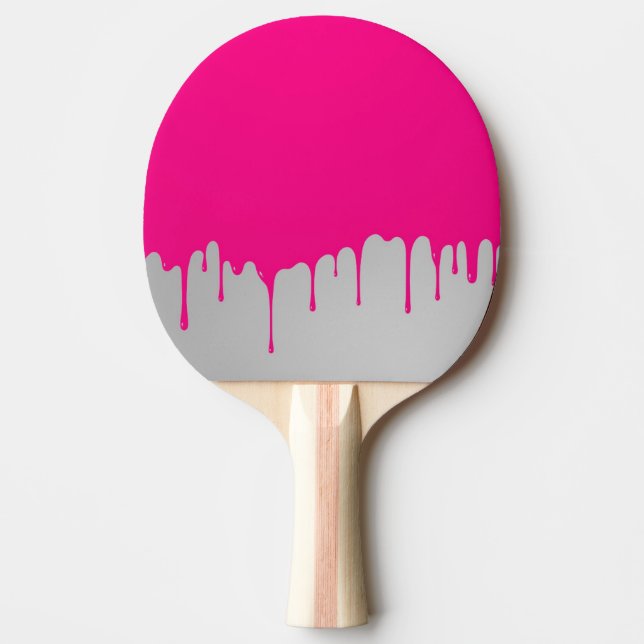 minimalistic pink paint ping pong paddle (Front)