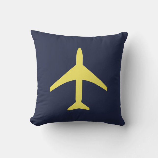 Minimalistic Plane Airplane Aviation Fly Cushion (Front)