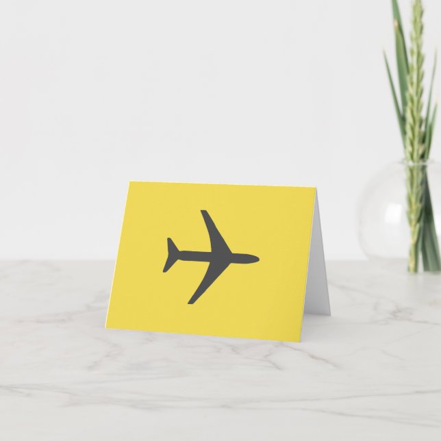 Minimalistic Plane Airplane Aviation Fly Holiday Card (Front)