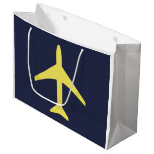 Minimalistic Plane Airplane Aviation Fly Large Gift Bag