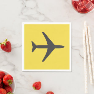 Minimalistic Plane Airplane Aviation Fly Napkin