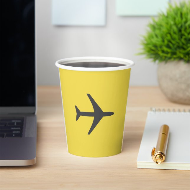Minimalistic Plane Airplane Aviation Fly Paper Cups (Insitu)