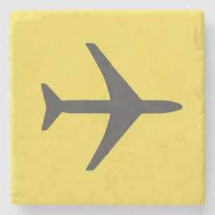 Minimalistic Plane Airplane Aviation Fly Stone Coaster