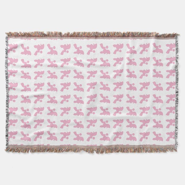 Minimalistic Poodle pattern Throw Blanket (Front)