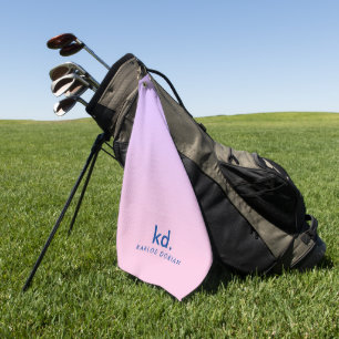 Minimalistic Purple &  Pink Gradient Monogram Golf Towel