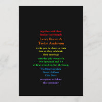 Minimalistic Rainbow-Coloured Font Wedding
