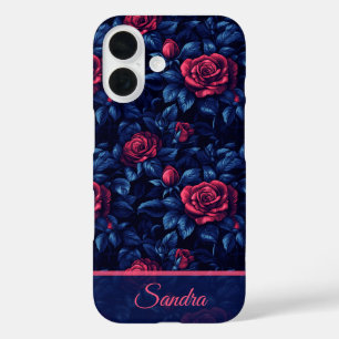 Minimalistic Retirement Gift Rose Flower Name iPhone 16 Case
