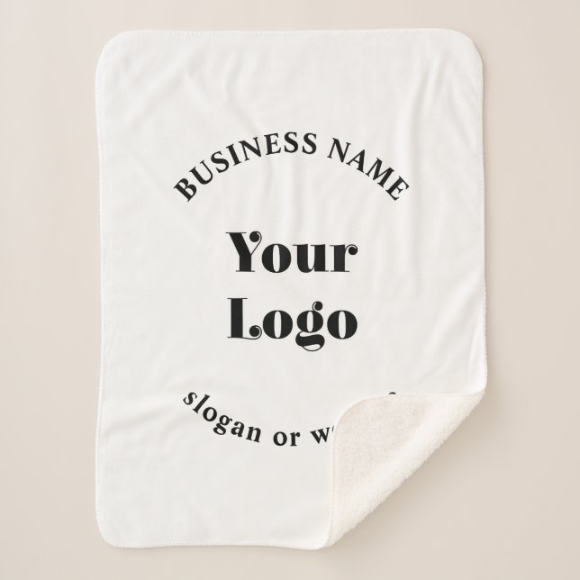 Minimalistic Retro-Modern Template for Your Logo Sherpa Blanket (Front)