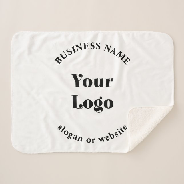 Minimalistic Retro-Modern Template for Your Logo Sherpa Blanket (Front (Horizontal))