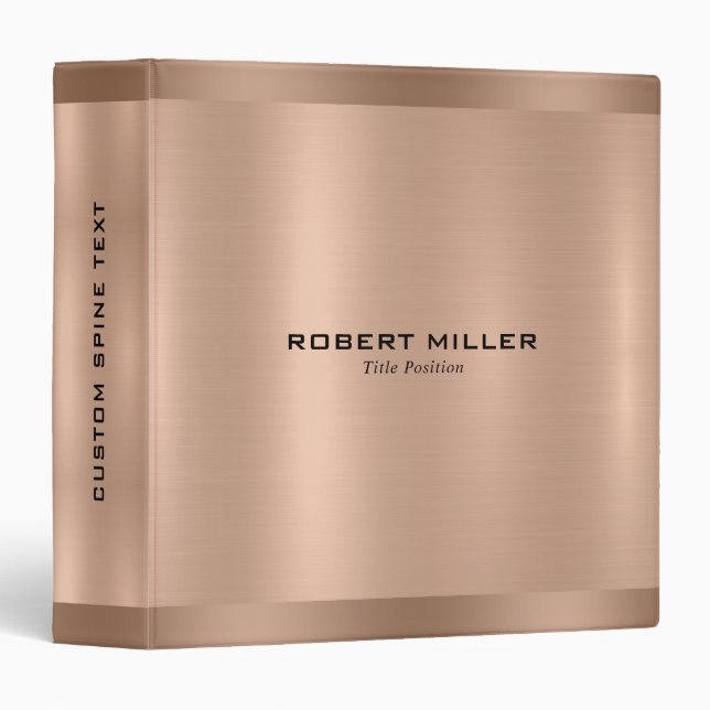 Minimalistic Rose-Gold Texture  Binder (Front/Spine)