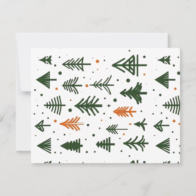 Minimalistic Rustic Pine Christmas Card (Back)