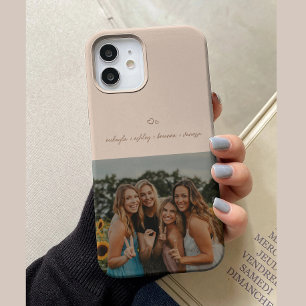 Minimalistic Script Beige BFFS Photo  iPhone 15 Case