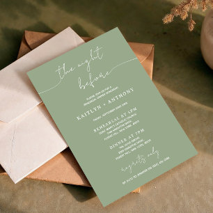 Minimalistic Script Wedding Rehearsal Dinner Invitation