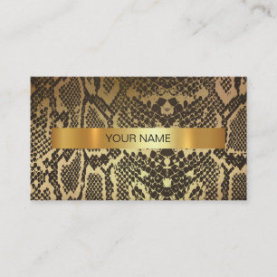 Minimalistic Shiny Gold Python Vip Business Card
