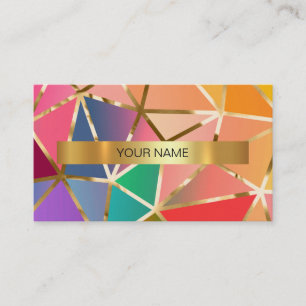 Minimalistic Shiny Gold Rainbow Vip Business Card